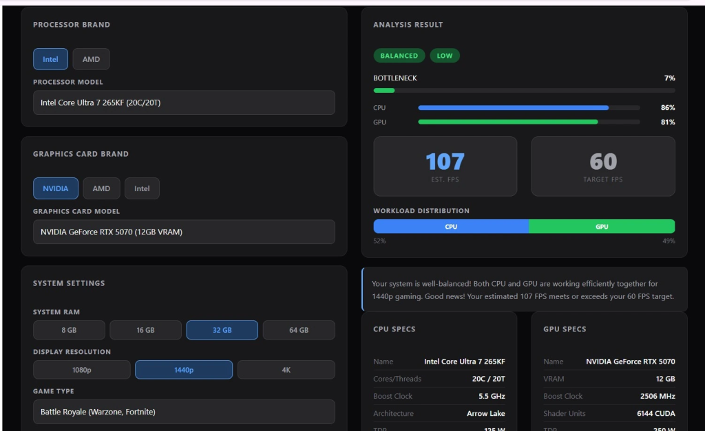 Best CPU for RTX 5070 and RTX 5070 Ti—With No Bottleneck 4 Ultra 7 265KF