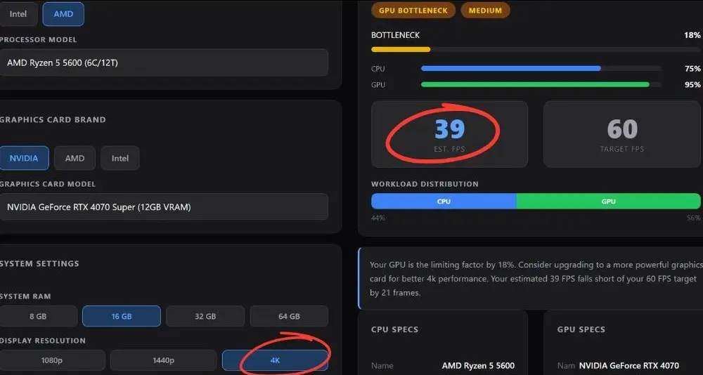 Does Ryzen 5 5600 Bottleneck RTX 4070 Super? 4 5 5600 4k