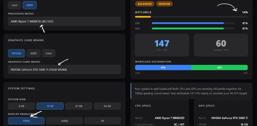 9800X3D vs 9700X- Which CPU Makes a More Balanced Build 3 7 9800 with 5060ti