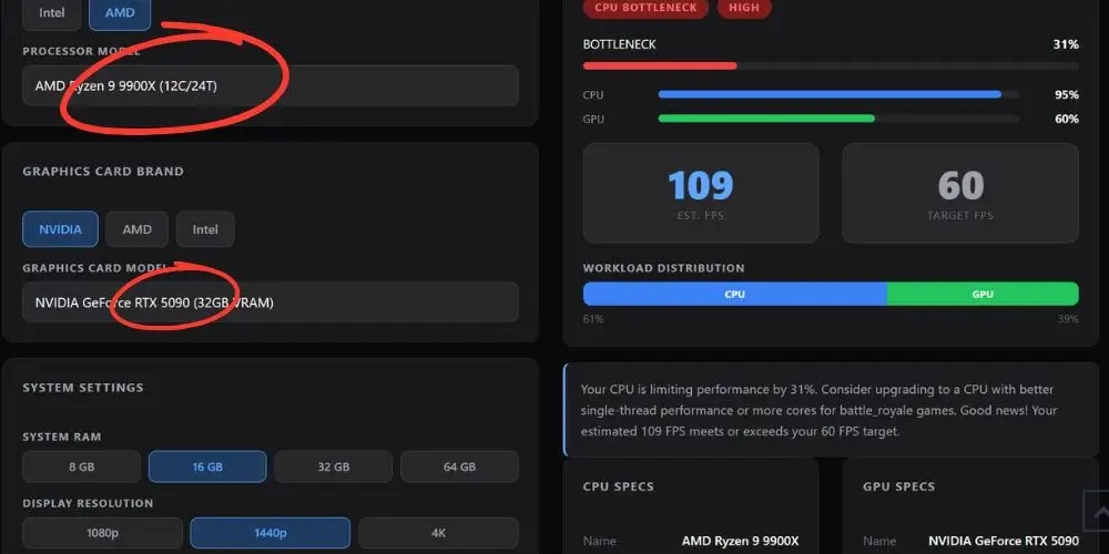 Best CPU for 5090 in 2026-Tested With Real Bottleneck Data 3 9900 1440