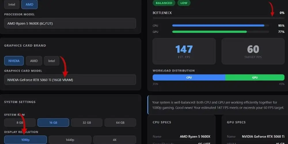 Best GPU for Ryzen 5 9600X Without Bottleneck 2 final ryzen 5 9600 1080 ss