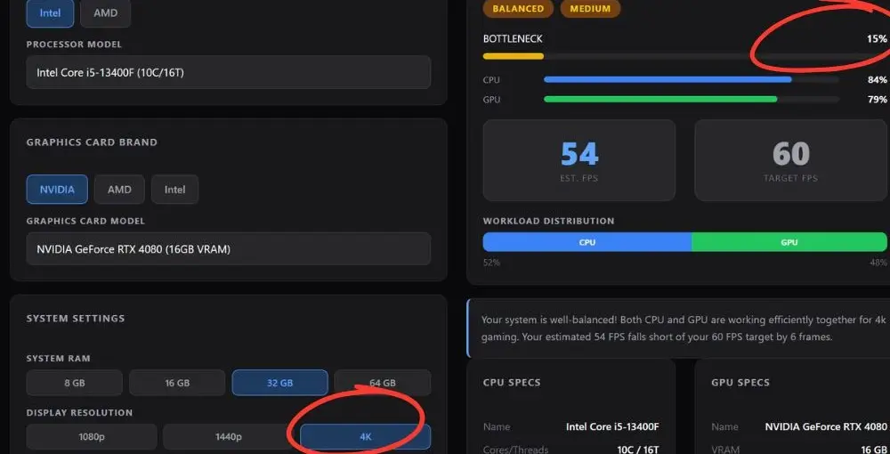 Does the i5-13400F Bottleneck the RTX 4080 3 13400 f 4k