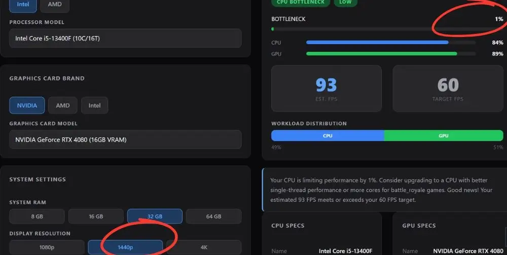 Does the i5-13400F Bottleneck the RTX 4080 2 13400f 1440